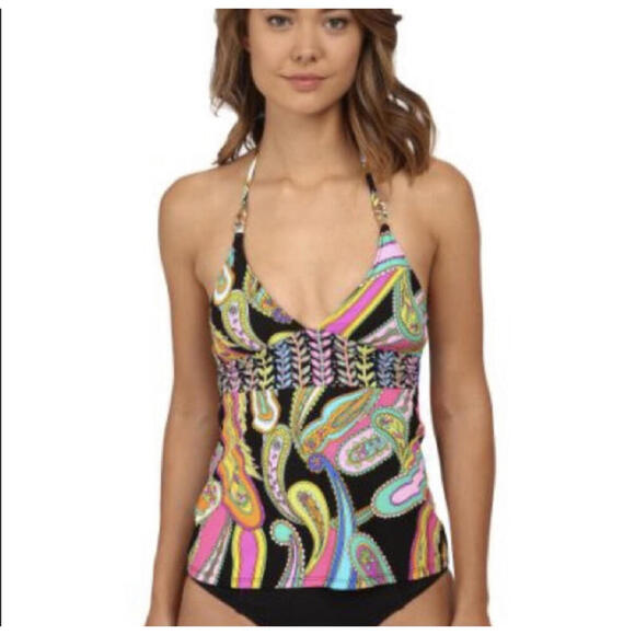 Trina Turk Colorful Swim Top - Halter Style, Size M - Picture 2 of 6